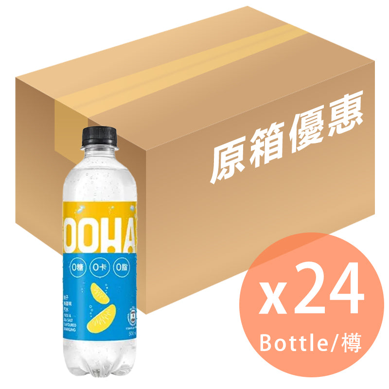 [原箱]OOHA - OOHA柚子海鹽味無糖汽水[樽裝] 500ml x 24樽 (4890008660247_24)