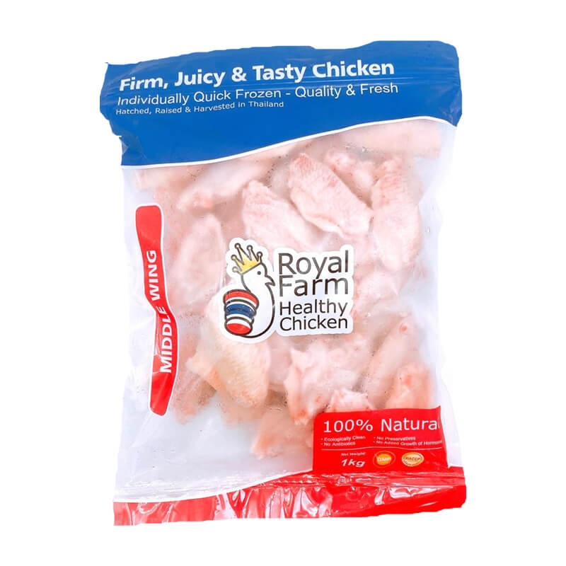 Royal Farm 皇室農場急凍無激素雞中翼 1KG Healthy Chicken Middle Wings  [無激素] [無添加] [泰國產](急凍-18°C)[O3](4897094880016)