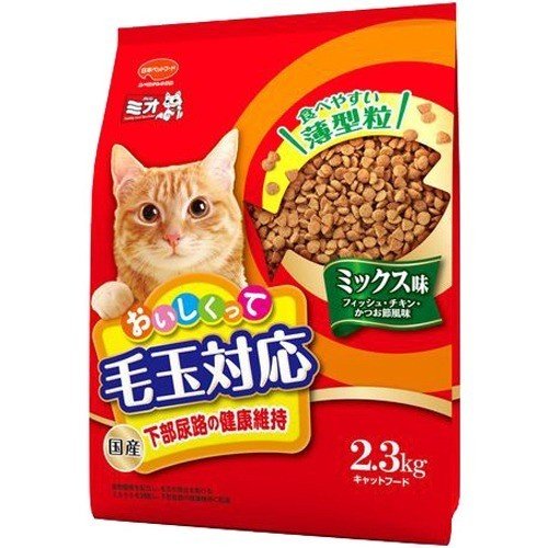 Mio - 去毛球貓糧(魚+雞肉+柴魚味) (紅) - 2.3Kg (4902112046159)[日本製][日本直送]