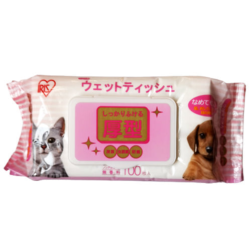IRIS - 無香料除臭厚型寵物濕紙巾 100片 (4967576324236) #寵物用品