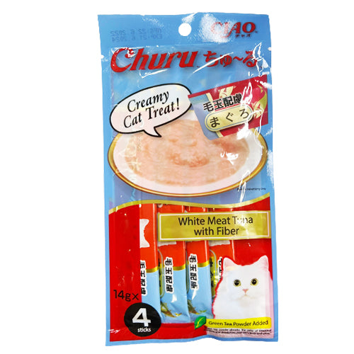 INABA - CIAO 貓零食 日本肉泥餐包 金槍魚醬(去毛球) 14g x 4本入 (8859387702012) #Churu貓小食 #SC-101