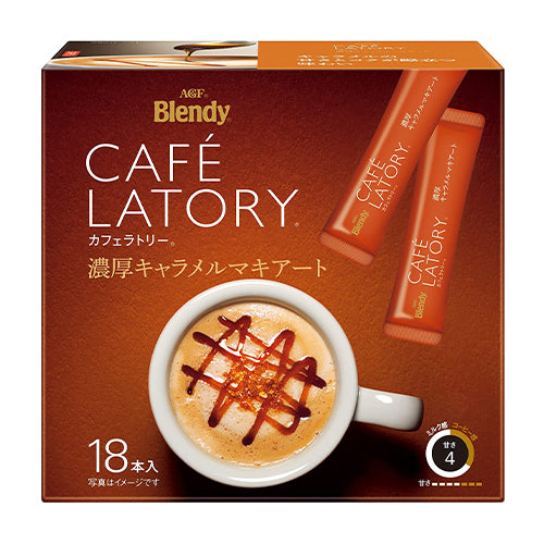 AGF- Blendy Stick - 盒裝 - 即溶焦糖瑪奇朵咖啡 (18本)(4901111406216)