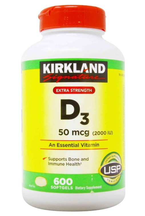 Kirkland Signature Vitamin D3 2000IU 維生素 D3 (600 顆軟膠囊) (096619393916)[平行進口]