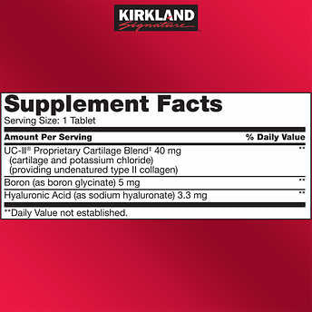 Kirkland Signature - Triple Action Joint Health 膠原蛋白+透明質酸 (110粒)(096619512010)[平行進口]