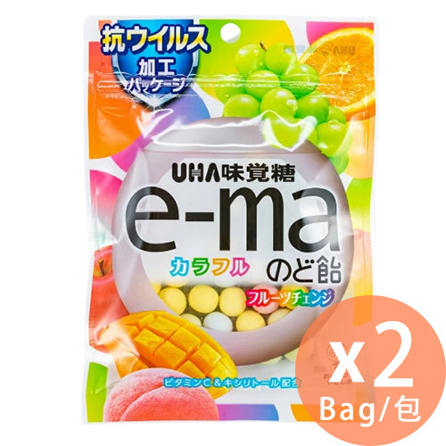 UHA 味覺糖 - E-ma 什果味水果糖(袋裝) - 50g x 2包 (4514062257846_2)【此日期前最佳：2023年12月31日】