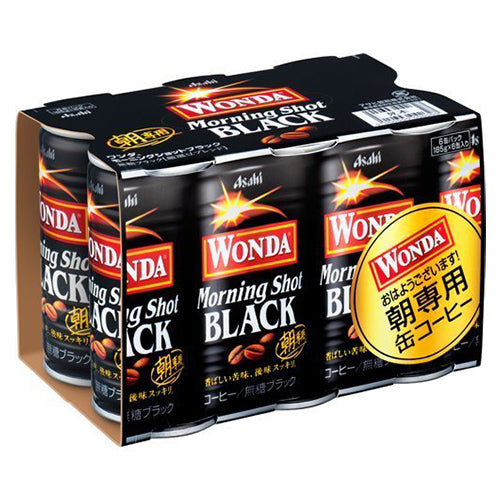 朝日 Asahi - Wonda Black 無糖黑咖啡 (185g x 6罐) (4514603410723)[日本直送]