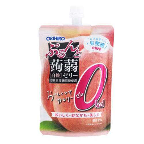 ORIHIRO - 零卡系列-低卡路里 白桃味蒟蒻啫喱飲品 130g (4571157252360) [日本直送][低卡路里][蒟蒻]