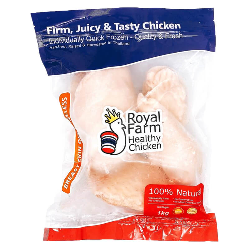 Royal Farm  皇室農場急凍無激素雞胸肉 1KG Healthy Chicken Breast Skin Off Boneless [泰國產](急凍-18°C)