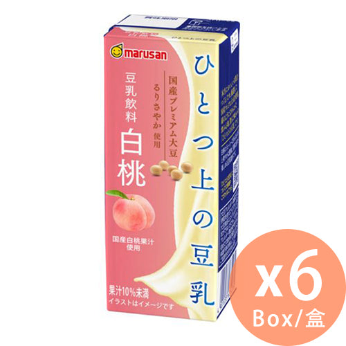 MARUSAN - 優質國產白桃豆乳 200ml x 6盒(4901033643751_6)[日本直送]