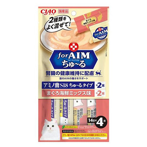 CIAO - 金槍魚海鮮味肉泥小食(維持腎臓健康) (14g*4條) (4901133694523)[日本直送] #寵物 #貓