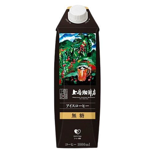 UCC - 上島珈琲店 無糖黑咖啡(盒裝) 1000ml (4901201150357)[日本直送]