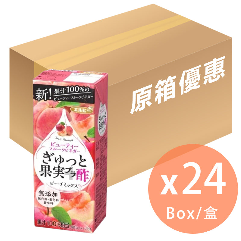 [原箱]ELBEE - 日本水蜜桃果汁醋 200ml x 24盒(4901277252108_24)[日本直送]