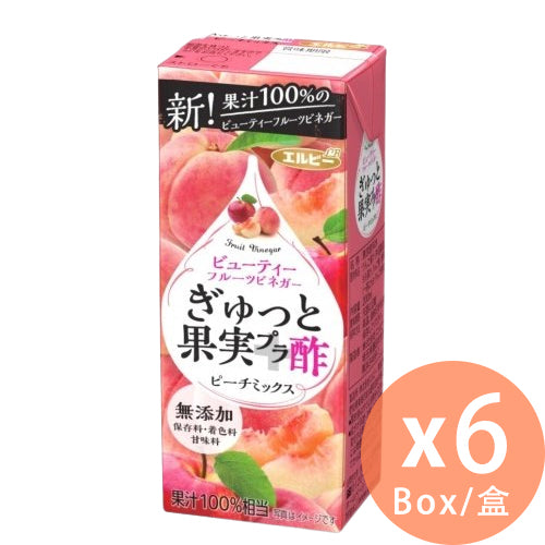 ELBEE - 日本水蜜桃果汁醋 200ml x 6盒(4901277252108_6)[日本直送]