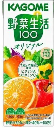 Kagome - 野菜生活100% - 蘋果橙 蔬果混合汁(盒裝) - 200ml (4901306244067)