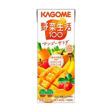 Kagome - 野菜生活100% - 芒果 蔬果混合汁(盒裝) 200ml (4901306247266)[日本直送] #健康
