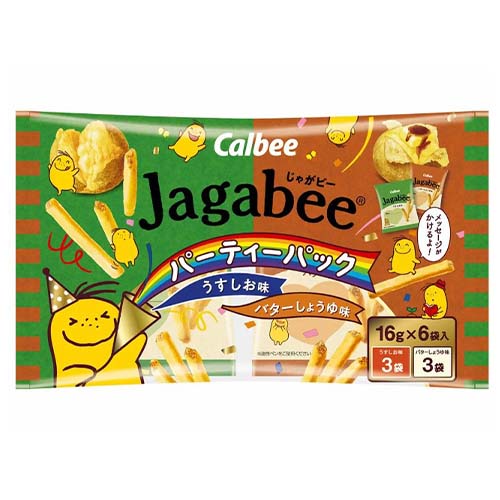 Calbee - JAGABEE 派對裝 - (鹽味薯條*3袋+醬油味薯條*3袋) (6袋入) 96g (4901330646400)[日本直送]