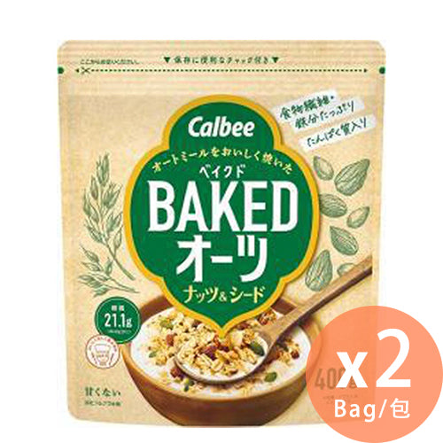 Calbee - BAKED - 堅果燕麥穀物片 - 400g x 2包(4901330746025_2)[日本直送] #健康 #早餐