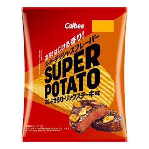 [日本直送] Calbee - SUPER POTATO 厚切香蒜牛排味薯片 56g 