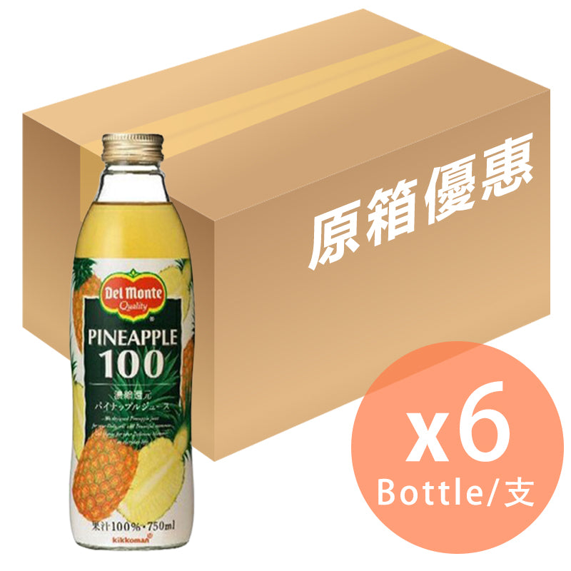 [原箱]Del Monte 地捫 - 菠蘿果汁 (100%) 750ml x 6支(4902204415207_6)