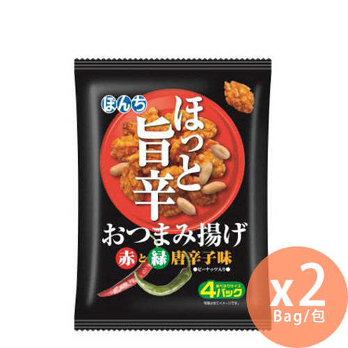 Bonchi  - 唐辛子味炸米餅配花生 (4袋) - 90g x 2 [日本直送](4902450441302_2)