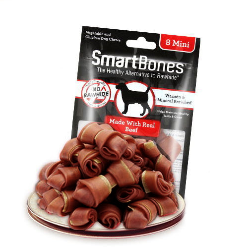 Smartbones - 牛肉味迷你潔齒骨(8件) 128g(810833023004) #寵物用品 #狗
