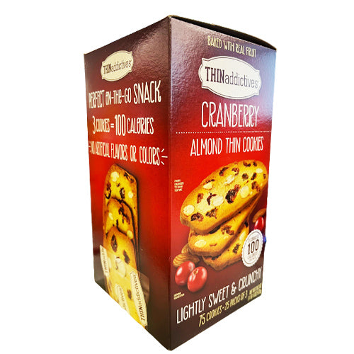 加拿大THINAddiceives 健康脆片餅乾 蔓越莓杏仁味 575g (75塊，每袋25塊) (812240004782)#零食 #低卡路里