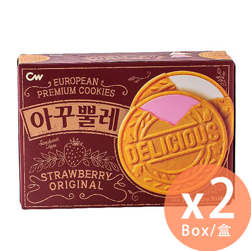 CW 士多啤梨+原味夾心薄餅 - 102g x 2盒[韓國直送](8801204101737_2) #韓國零食