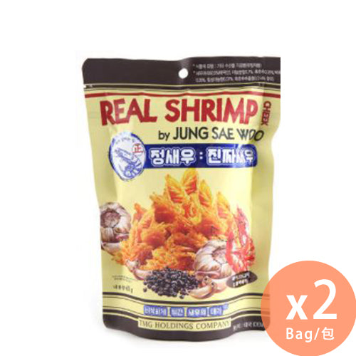 TMG Holdings - REAL SHRIMP - 黑椒蒜味脆蝦頭 - 60g x 2 [韓國直送] [炸蝦頭] (8809300461472_2)