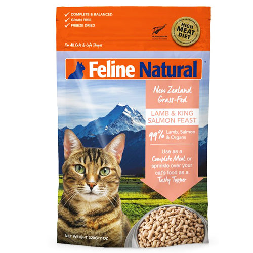 Feline Natural - K9脫水鮮肉貓糧 - 羊肉帝王三文魚配方 320g (9421904518001) #寵物 #貓糧